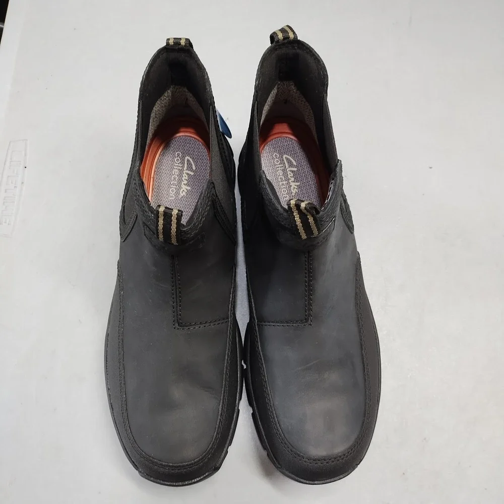 Clarks Collection Walpath Easy Boots Mens US 10M Black Waterproof Slip Resistant